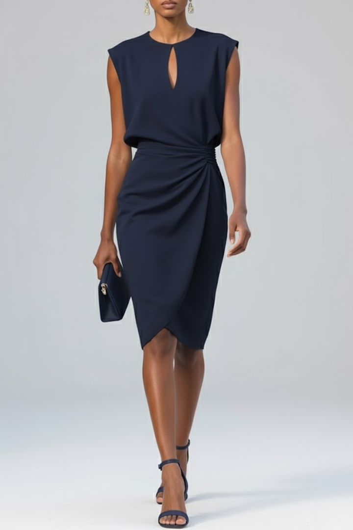 Midikleid mit Schlüsselloch Ausschnitt