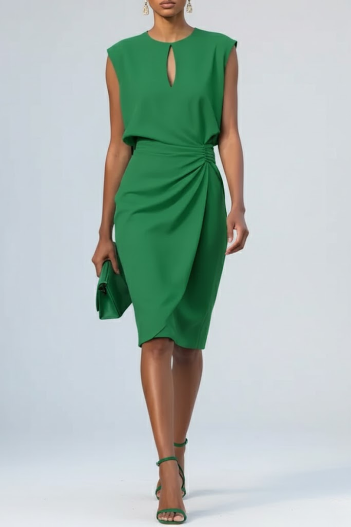 Midikleid mit Schlüsselloch Ausschnitt