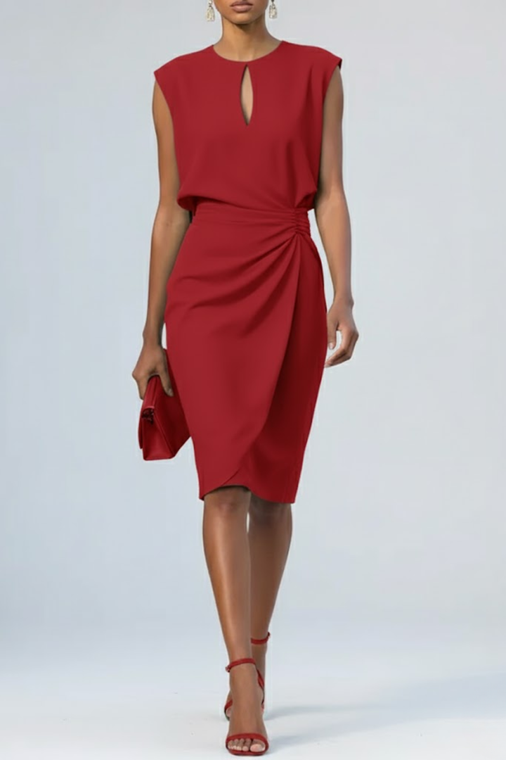 Midikleid mit Schlüsselloch Ausschnitt