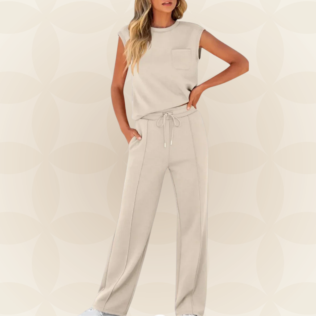 Zweiteiliges Set mit ärmellosem Oberteil und Hose