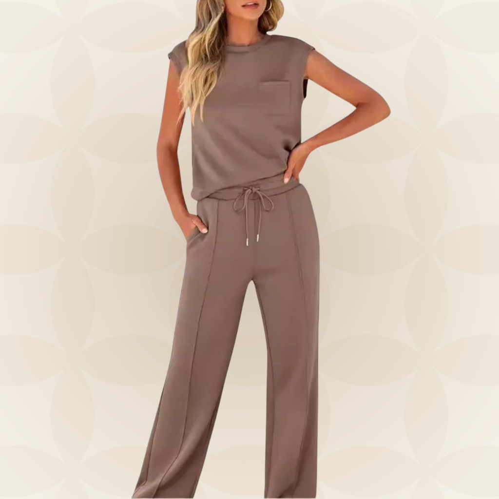 Zweiteiliges Set mit ärmellosem Oberteil und Hose
