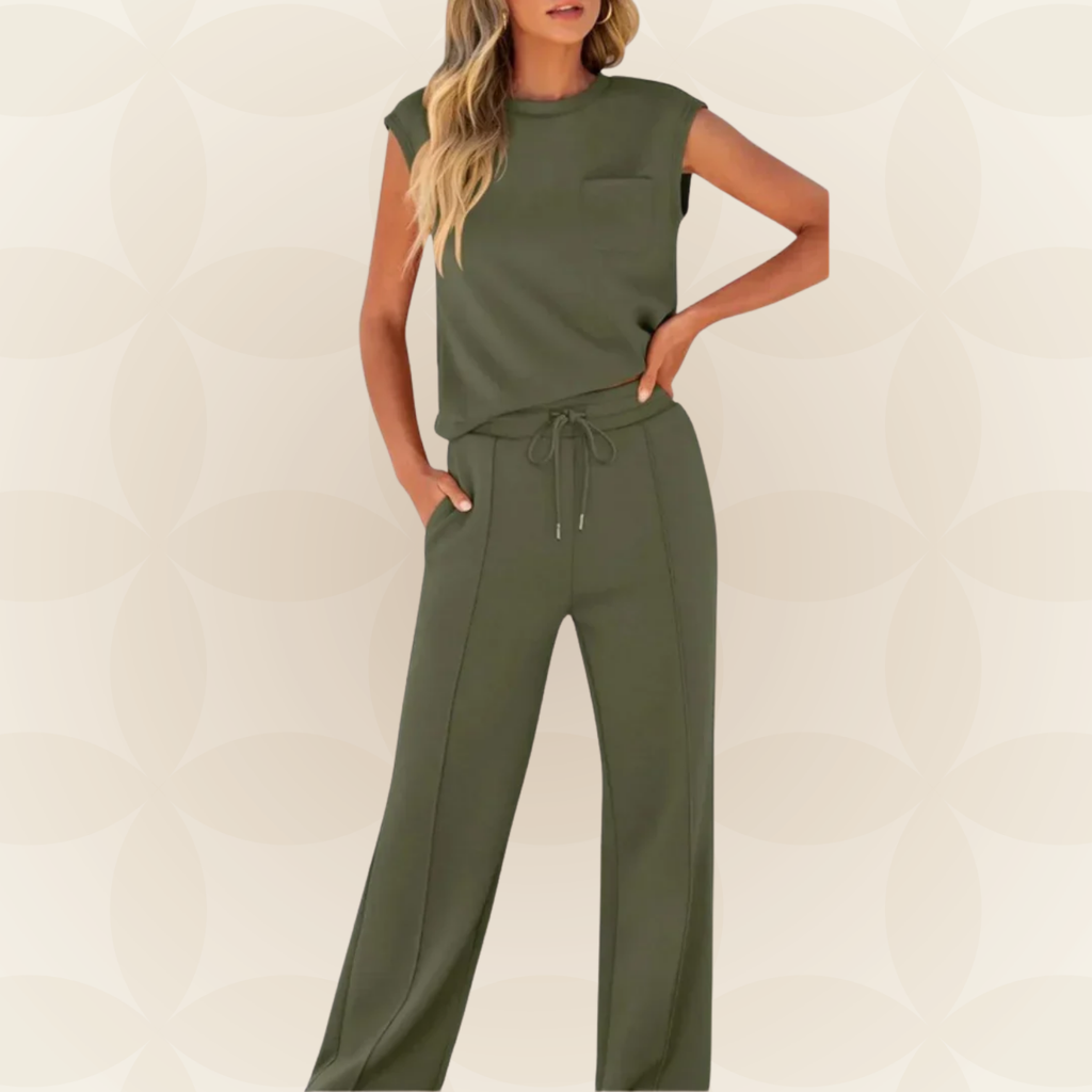 Zweiteiliges Set mit ärmellosem Oberteil und Hose