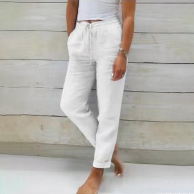 Damen Sommer Hose mit lockerer Passform schlichte Formgebung