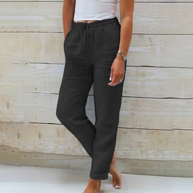Damen Sommer Hose mit lockerer Passform schlichte Formgebung