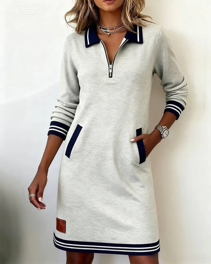 Kleid mit Kragen und langen Ärmeln