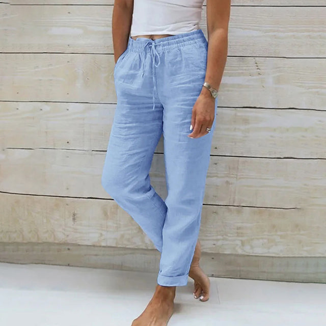 Damen Sommer Hose mit lockerer Passform schlichte Formgebung