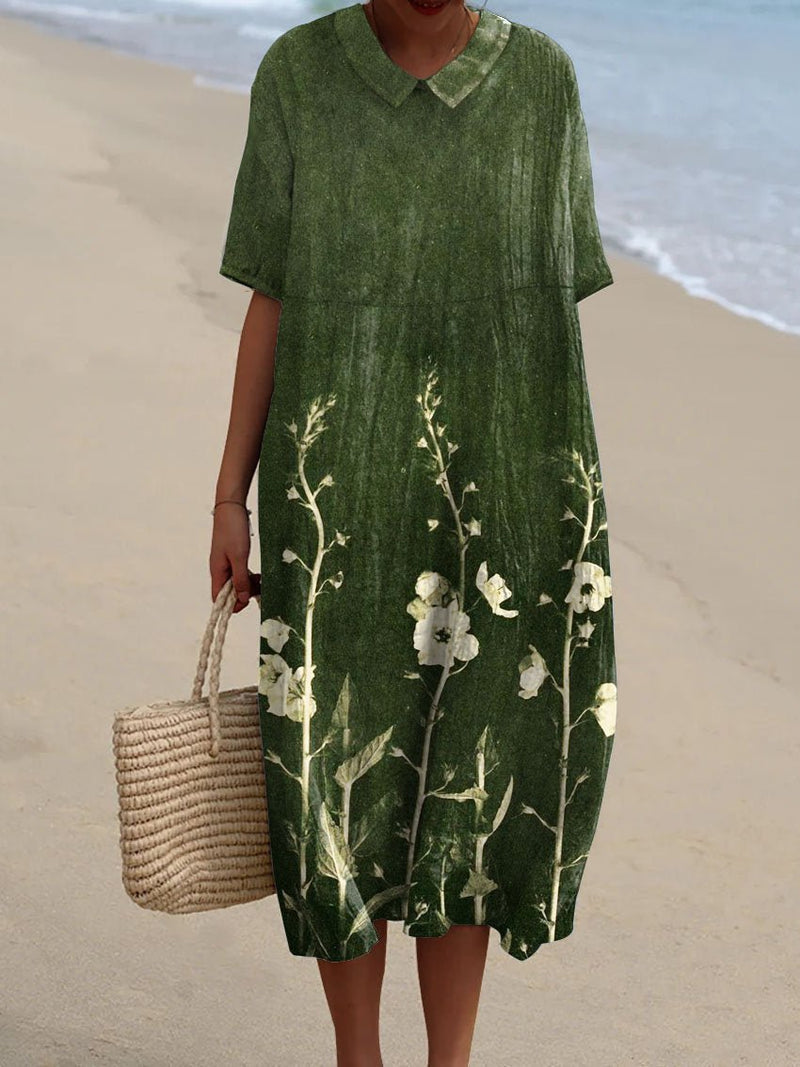Sommerkleid mit Blumenmuster und kurzen Ärmeln