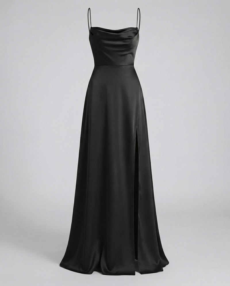 Maxikleid mit Korsettform und Schlitz