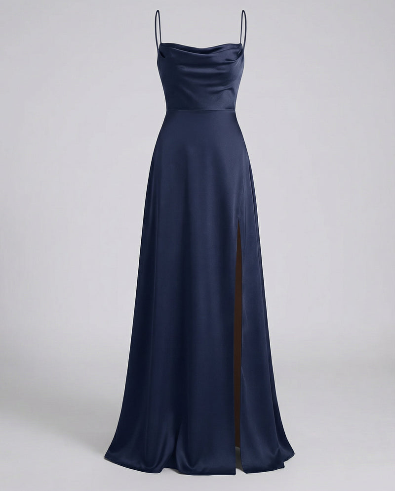 Maxikleid mit Korsettform und Schlitz