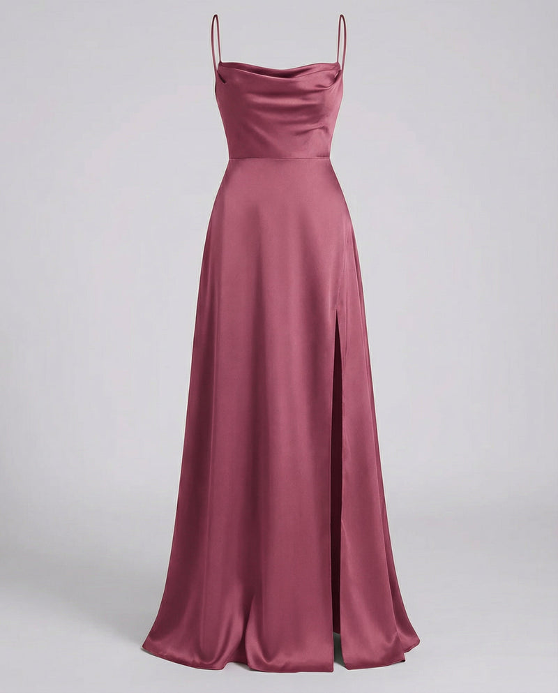 Maxikleid mit Korsettform und Schlitz