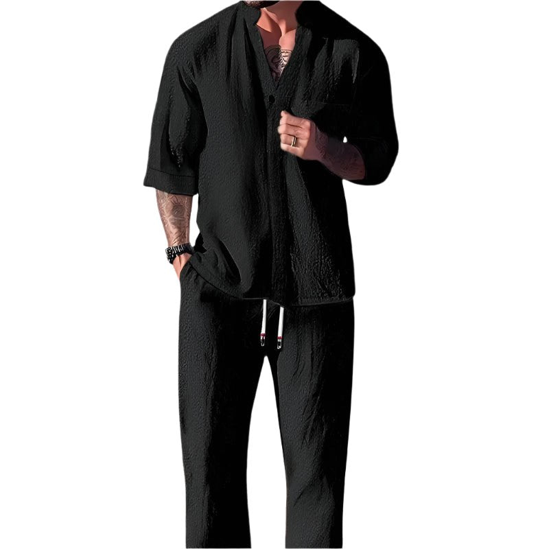 Herren Sommer Set mit Kurzarm Hemd und Hose